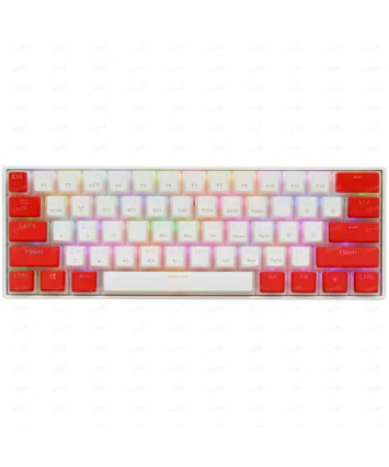 Клавиатура беспроводная механическая PANTEON T2 PRO RS, 60%, RGB, BT+2.4G, красный/белый (77)