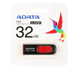 Флеш накопитель 32Gb USB 2.0 AData C008 AC008-32G-RKD, красный/черный