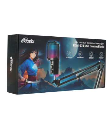Микрофон RITMIX RDM-278 USB Gaming, черный