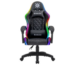 Кресло игровое Defender Energy, RGB, черный