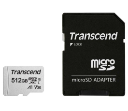 Карта памяти MicroSDHC 512Gb Transcend 300S+ class 10 (с адаптером)