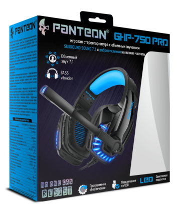 Гарнитура игровая с LED подсветкой PANTEON GHP-750 Pro черно-синяя