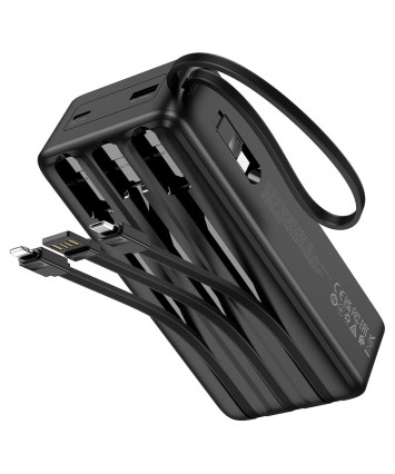 Портативный аккумулятор HOCO J146B Night tide, 4 кабеля, 30000mAh, черный