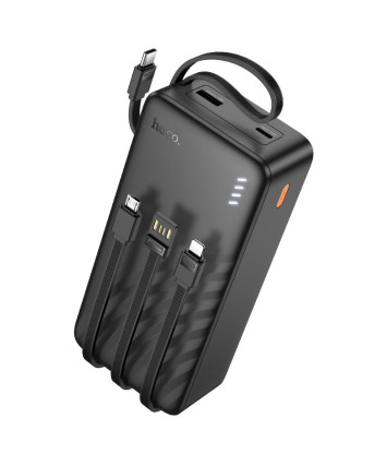 Портативный аккумулятор HOCO J146B Night tide, 4 кабеля, 30000mAh, черный