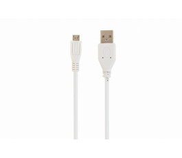 Кабель USB - microUSB Cablexpert CCP-mUSB2-AMBM-W-0.5M 0.5m, белый