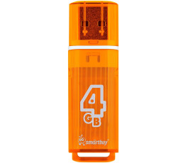Флеш накопитель 4Gb USB 2.0 Smartbuy Glossy (SB4GBGS-OR), оранжевый
