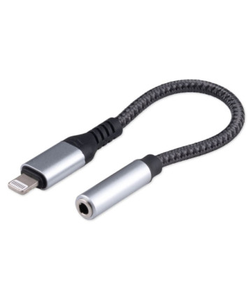 Переходник Lightning/Jack3.5F Cablexpert CCA-LM3.5F-AL, серый