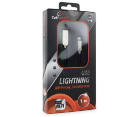 Кабель USB - Ligntning Cablexpert  CC-P-APUSB02Bk-1M, MFI, 1m, черный