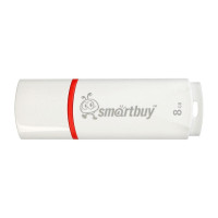 Флеш накопитель 8Gb USB 2.0 Smartbuy Crown (SB8GBCRW-W), белый