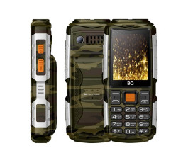 Мобильный телефон BQ-2430 Tank Power Camouflage-Silver Dual SIM