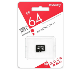 Карта памяти MicroSDXC UHS-I Card 64Gb Smartbuy class 10 (c адаптером) (SB64GBSDCL10-01)