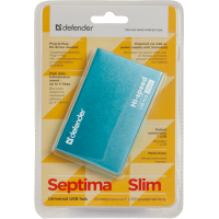USB-концентратор Defender Septima Slim, 7портов, блок питания 2A