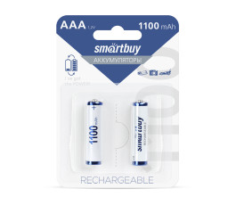 Аккумуляторные батарейки AAA Smartbuy 1100mAh SBBR-3A02BL1100 2шт