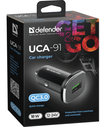 Автомобильное ЗУ DEFENDER UCA-91 (1 USB, 18W)