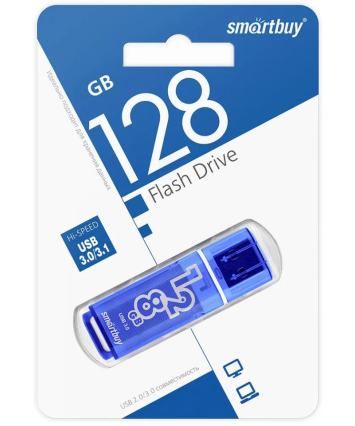 Флеш накопитель 128Gb USB 3.0 SmartBuy Glossy Dark Blue (SB128GBGS-DB)