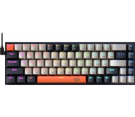 Клавиатура механическая Redragon Ryze RU, RGB, черный/серый/оранжевый