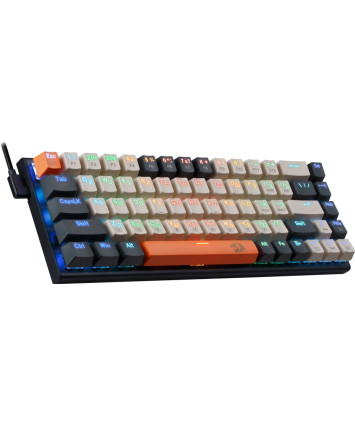 Клавиатура механическая Redragon Ryze RU, RGB, черный/серый/оранжевый