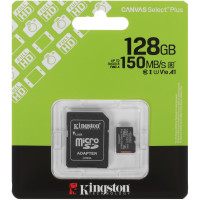 Карта памяти MicroSDXC UHS-I Card 128Gb Kingston Canvas Select Plus Class 10 SDCS3/128 (с адаптером)