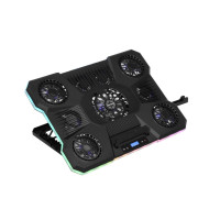 Охлаждающая подставка для ноутбука PANTEON CP-198L RGB Black 9"-19", 1xUSB 1xType-C, 9 вентиляторов