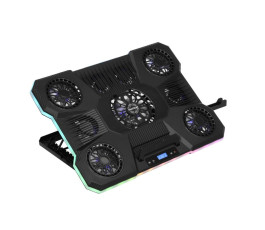 Охлаждающая подставка для ноутбука PANTEON CP-198L RGB Black 9"-19", 1xUSB 1xType-C, 9 вентиляторов