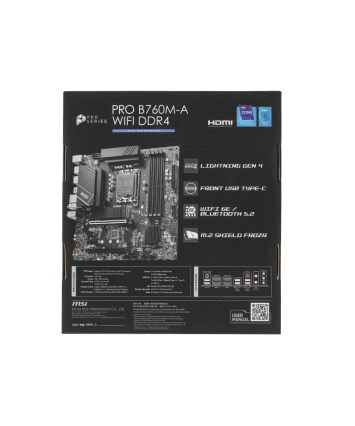 Материнская плата Socket 1700 MSI PRO B760M-A WIFI DDR4