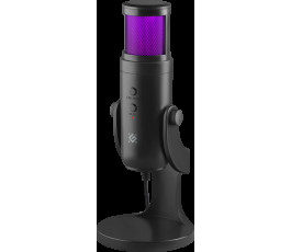Игровой стрим микрофон Defender Galactar GMC 250 USB, LED, провод 1.5 м