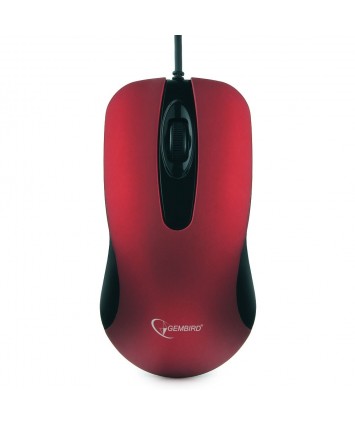 Мышь проводная Gembird MOP-400-R, красный, USB, бесшумный клик