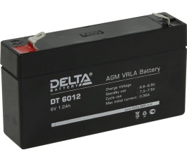 Аккумулятор Delta DT 6012 6V 1.2Ah