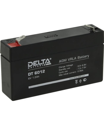 Аккумулятор Delta DT 6012 6V 1.2Ah