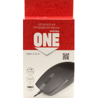 Мышь проводная Smartbuy ONE 216-K, USB, черный