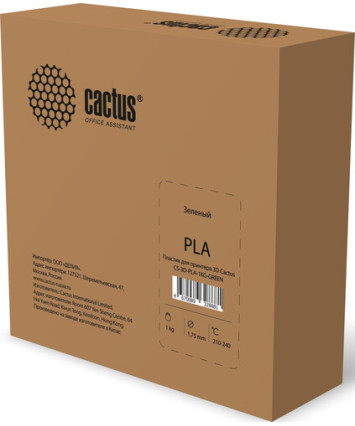 Пластик для 3D принтера Cactus CS-3D-PLA-1KG-GREEN PLA d1.75мм 1кг L326м 1цв., зеленый
