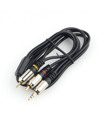 Кабель Audio 3.5мм/2*RCA Male-Male 2м Cablexpert CCAB-02-35M2RM-2MB PRO-серия, черный