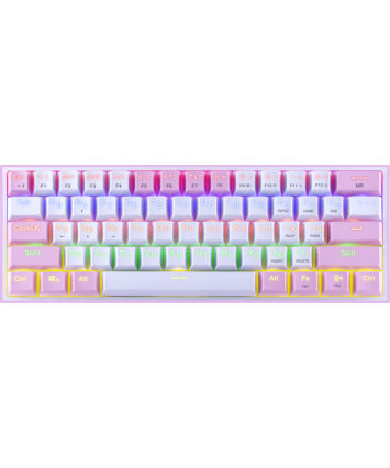 Клавиатура механическая Redragon Fizz Rainbow, бело-розовый