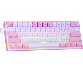 Клавиатура механическая Redragon Fizz Rainbow, бело-розовый
