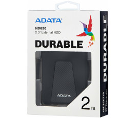 Внешний накопитель HDD 2TB A-Data USB 3.2 черный (AHD650-2TU31-CBK)