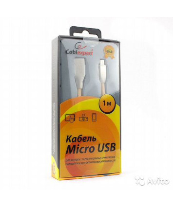 Кабель USB - microUSB Cablexpert CC-G-mUSB01Gd-1M, 1m, золотой