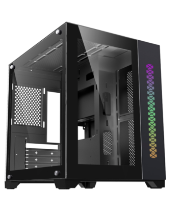 Корпус mATX кубик без БП Ginzzu V300 RGB