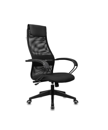 Кресло руководителя Бюрократ CH-607 TW-01 черный, сетка/ткань c подголов. крестовина  пластик