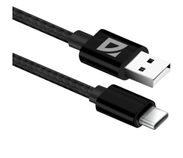 Кабель USB Type-C F85, 1m, DEFENDER, black