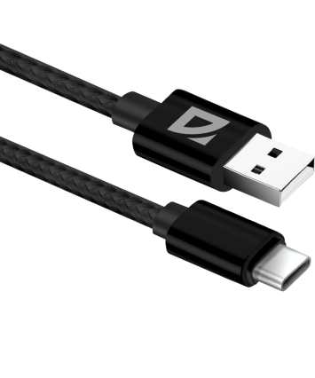 Кабель USB Type-C F85, 1m, DEFENDER, black
