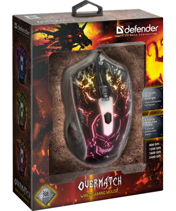 Мышь игровая Defender Overmatch GM-069, USB