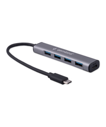 USB-концентратор Gembird UHB-C474 (4 порта USB 3.1) с доп. питанием (Type-C), кабель Type-C