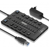 USB-концентратор Ginzzu GR-328UAB (4 порта USB 3.0 + 24 порта USB 2.0, БП 5V, 4.0А)