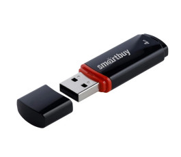 Флеш накопитель 4Gb USB 2.0 SmartBuy CROWN Black (SB4GBCRW-K)