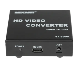 Переходник (видеоконвертер) HDMI (Female) - VGA + 3.5 jack (Female), REXANT, белый