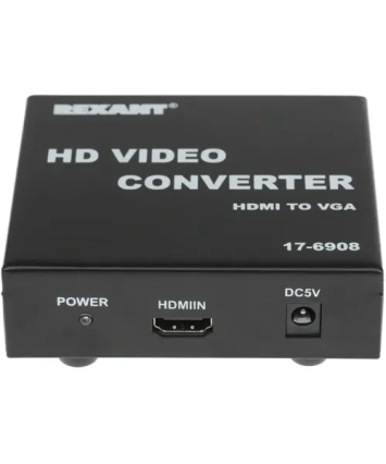 Переходник (видеоконвертер) HDMI (Female) - VGA + 3.5 jack (Female), REXANT, белый