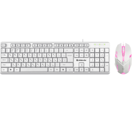Проводной набор клавиатура + мышь Defender C-977 RU Motion, белый