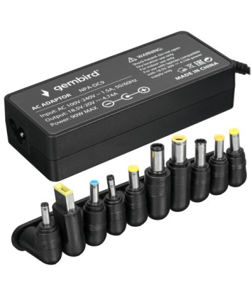 Универсальный блок питания для ноутбуков Gembird NPA-DC9, 18.5В-20В, 90Вт, 10 штекеров