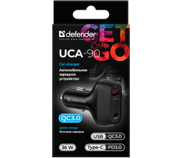 Автомобильное ЗУ DEFENDER UCA-90 (2 USB Type-C/PD3.0, 36W)