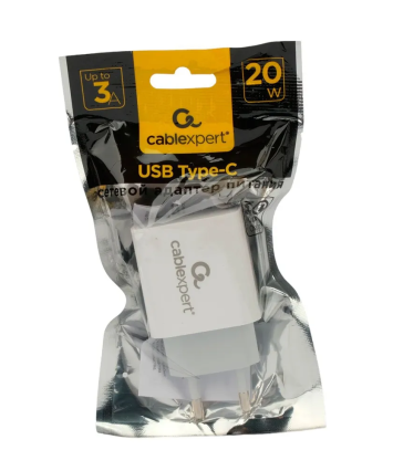 Универсальное СЗУ Cablexpert MP3A-PC-44 (20Вт, 1 Type-C, 3А), QC3.0/PD, белый